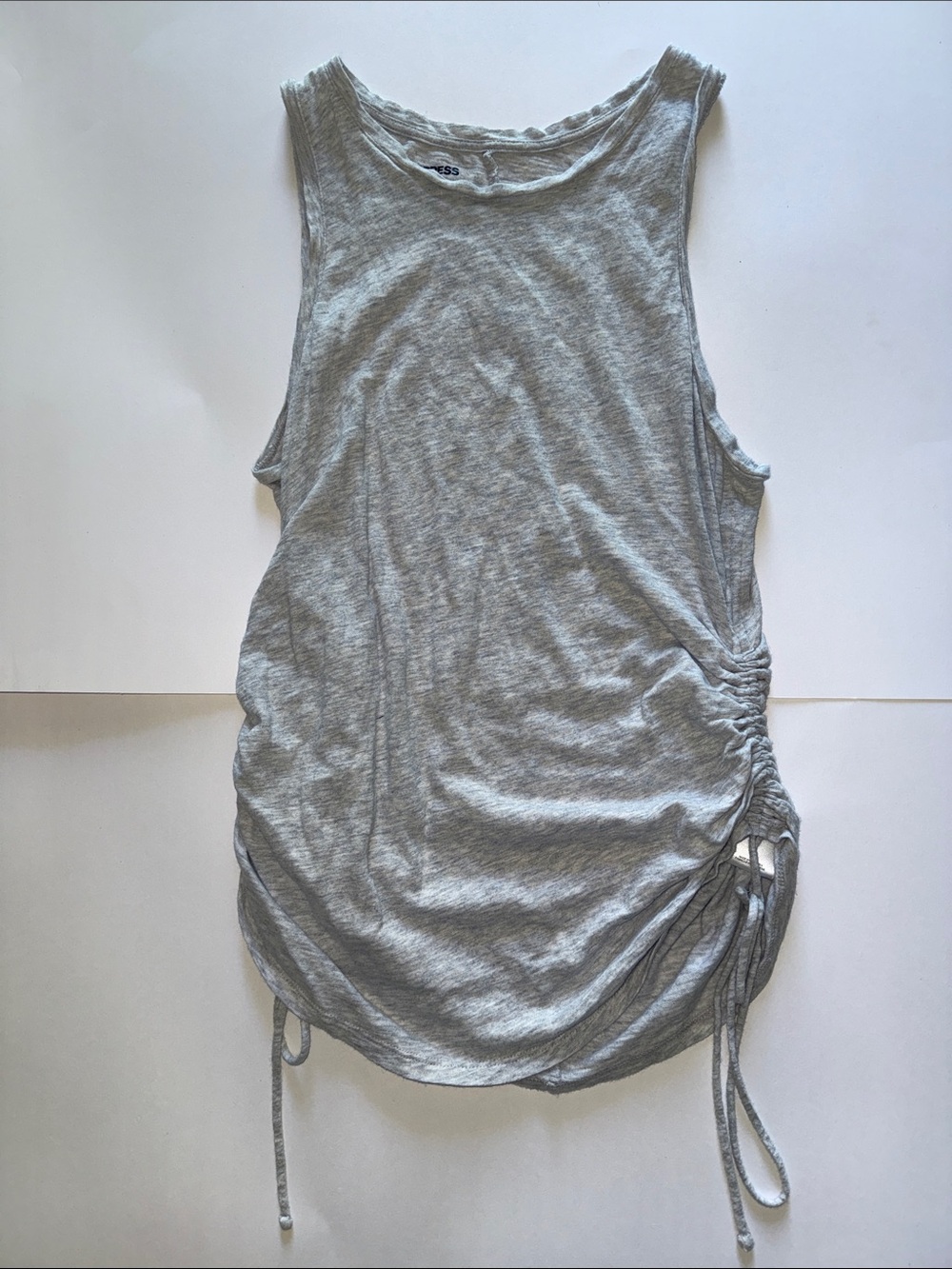 Express Gray Ruched Side Tank Top